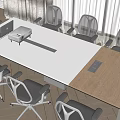Conference table and chair combination 3d model