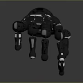 High Tech Black Robotic Hand With Silver Joints And Precision Base