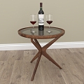 Solid Wood Coffee Table Living Room Balcony Italian Minimalist Small Round Table 3d model