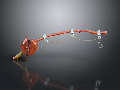 Efficient Red Agricultural Hose Reel Equipment With Hooks For Farm Operations 3d model