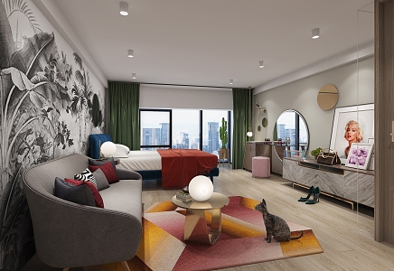 Modern Apartment Duplex Model Living Room 3d model