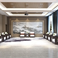 New Chinese Reception Room Meeting Room 3d model