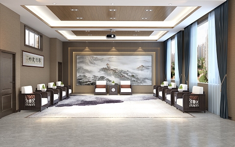 New Chinese Reception Room Meeting Room 3d model