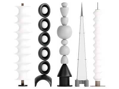 Modern floor lamp combination 3d model