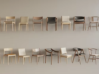 Nordic Dining Chair Single Chair 3d model