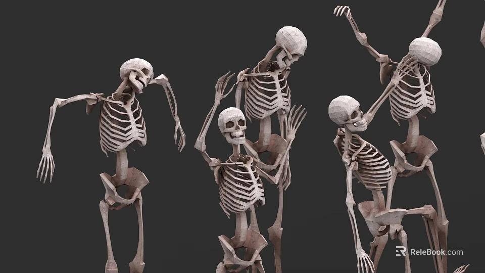 Dynamic Skeletons In Various Dancing Poses With Artistic 3D Models 3d model 