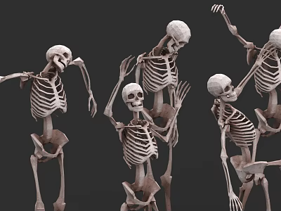 Dynamic Skeletons In Various Dancing Poses With Artistic 3D Models 3d model