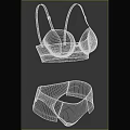 Women's Dark Blue Lace Lingerie Set With Bralette And Panty Design