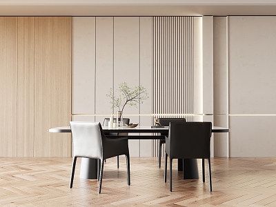 Modern Dining Table and Chair Combination 3d model