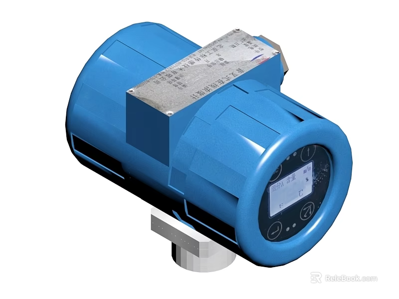 Blue Industrial Measurement Instrument with Digital Display and Control Panel for Industrial Use 3d model 