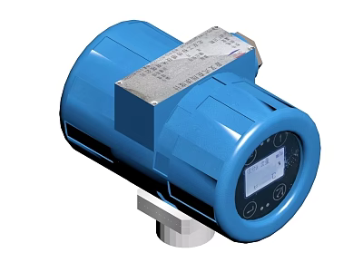 Blue Industrial Measurement Instrument with Digital Display and Control Panel for Industrial Use 3d model