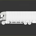 3D Rendered Silver Long Container Truck on Dark Background with Reflection