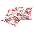 Decorative Pillow With White Background And Red Floral Pattern Including Leaves 3d model