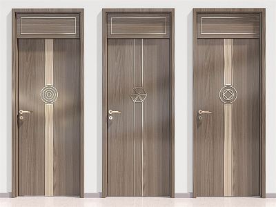 New Chinese Style Flat Door 3d model