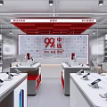 Spacious Bright Modern Smartphone And Digital Electronics Specialty Store Interior Design With Product Display Counters