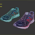New Balance Blue Running Shoes With Red Accents Mesh Upper And White Sole