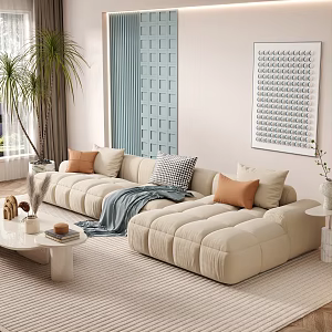 Cream style sofa modern sofa 3d model