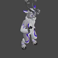 Game and Movie Deer Character With Antlers White Purple Fur Waving Hand