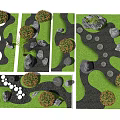 Karesansui Dry Landscape Garden Design With Stepping Stones Gravel And Mossy Plants