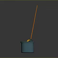 Blue Cleaning Bucket With Yellow Mop And Orange Handle For Daily Use