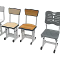 Various Design Office Chairs With Wooden White Gray Seats And Wheels