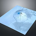 Snow Covered Glacier Terrain With Cracks And Smooth Ice Surface Textures 3d model