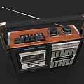 Retro Radio Cassette Player With Wooden Panel FM Antenna And Portable Vintage Design