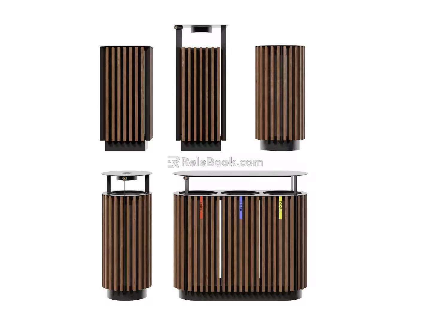 Public trash can Modern trash can 3d model