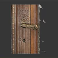 European style door handle flower handle cross handle 3d model