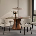 Modern HC28 round dining table and chair combination 3d model