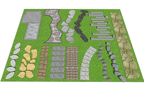 Modern Stone Road 3d model