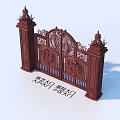 Wrought Iron Gate Courtyard Gate Entrance Gate Community Gate 3d model