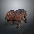 Detailed 3D Model of Prehistoric Creature with Realistic Skin Texture and Standing Posture