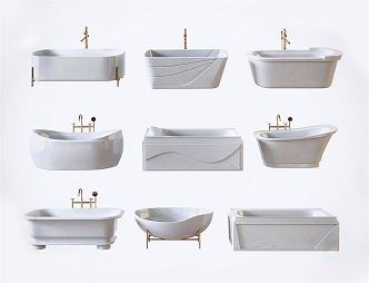 Modern Bathtub Tub Combo 3d model