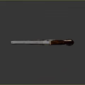 Vintage Silver Barrel Pistol With Brown Wooden Grip And Golden Accents