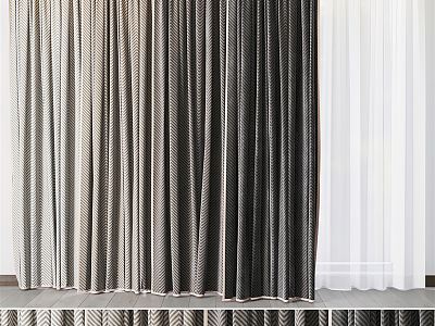 Modern Curtain Fabric Curtain 3d model