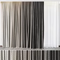 Stylish Curtains in Gray White and Dark Gray Tones with Soft Fabric for Interior Design
