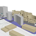 Urban Architectural Model Featuring Tall And Low Rise Buildings Layout Design