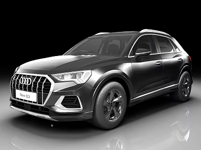 Audi Q3 Black SUV With Modern Front Design And Alloy Wheels 3d model