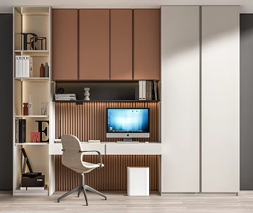 Modern desk chair desk chair combination 3d model