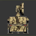 Camouflage Painted Wheeled Military Vehicle With Large Dual Radar Antennas And Support Legs