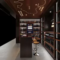 Elegant Wine Cabinet Display With Multiple Shelves And Neatly Arranged Bottles