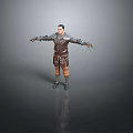 A Man in Armor with Arms Outstretched Standing Against Gray Background 3D Model Render 3d model