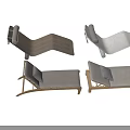 Comfortable Modern Outdoor Lounge Chairs With Wooden Frame Gray Cushions And Wave Design