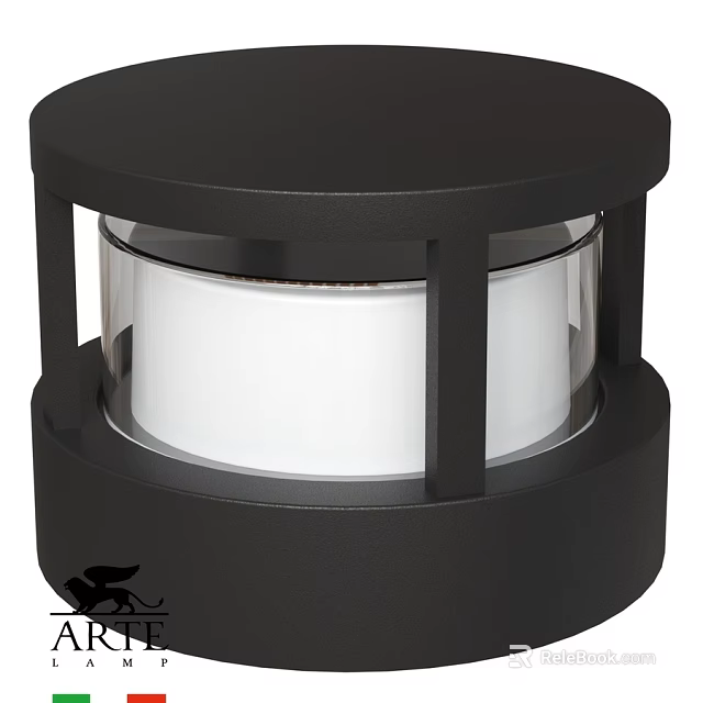 Modern Black Outdoor Light With Glass Panel And Durable Metal Frame Design 3d model 