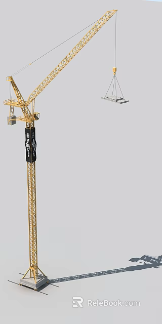 Industrial Tower Crane For High Rise Construction With Heavy Duty Lifting Steel Structure 3d model 