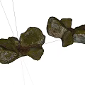 Natural Stone and Wood Decorative Arrangement With Mossy Rocks and Wooden Elements