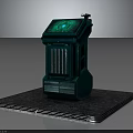 Green Electronic Appliance With Illuminated Panel Grille Design And Platform Base Structure