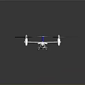 Advanced Modern White Green Blue Electric Aircraft With Four Propellers Design