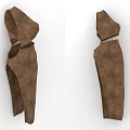 Unique Brown Leather Apparel With Irregular Cut Design And Textured Surface